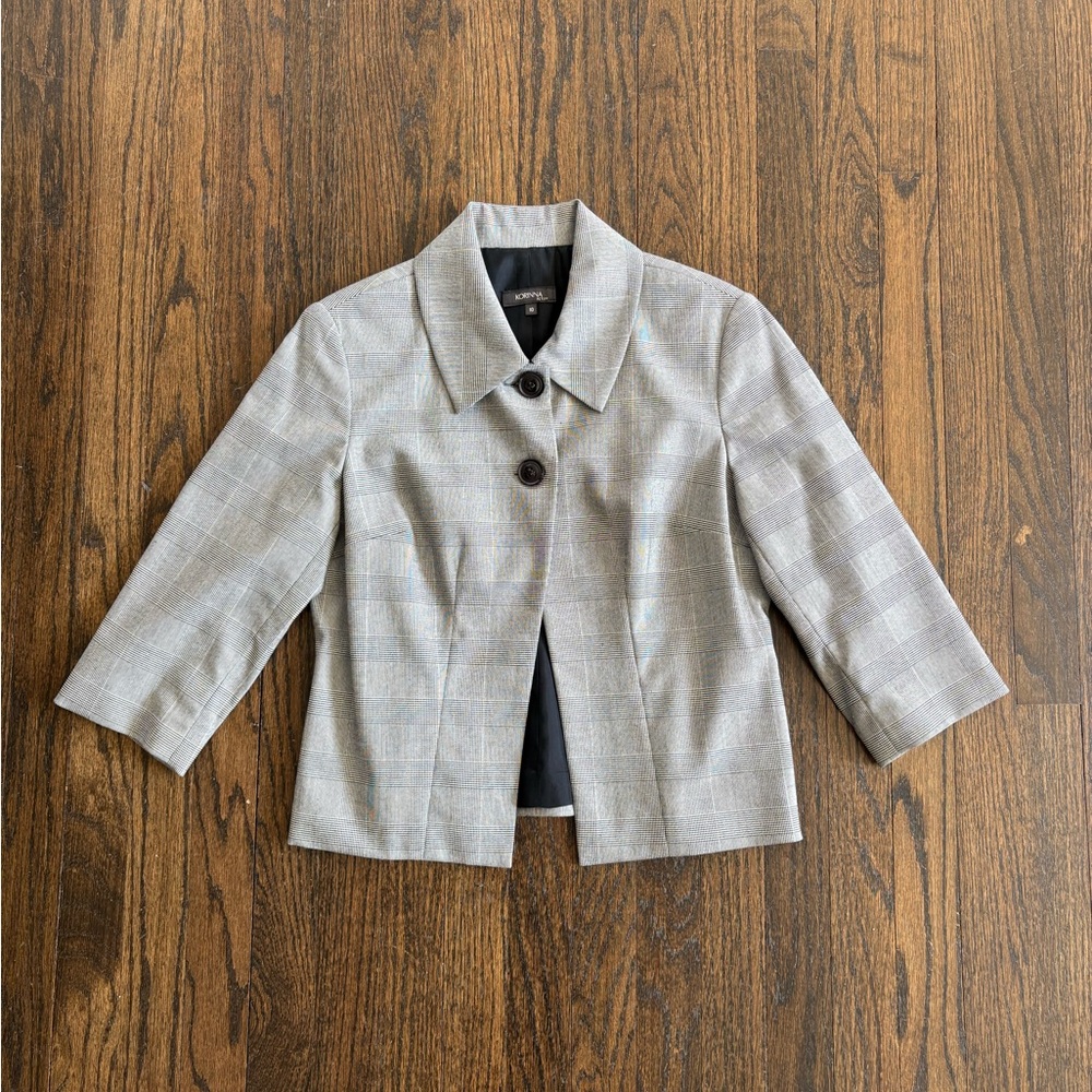 Korinna Black and White Plaid Jacket